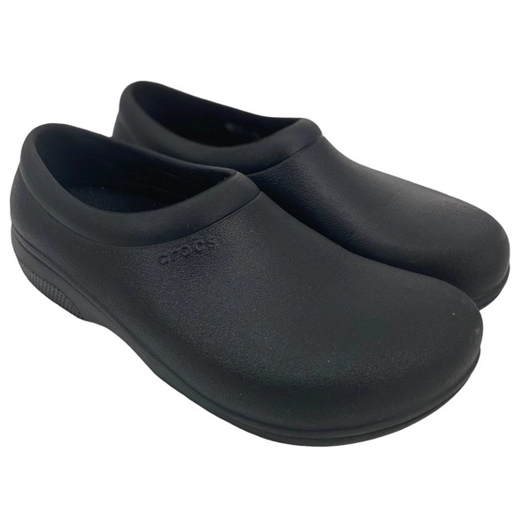 CROCS Shoes Crocs On The Clock Women 6 Black Slip On Work Clog Shoes In Black Slip Resistant